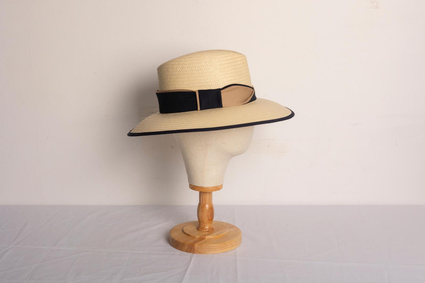 Sombrero Yute Bicolor Negro y Camel