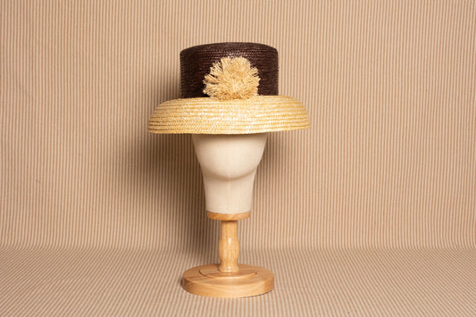 BUCKET paja COPA MARRÓN (pompón)