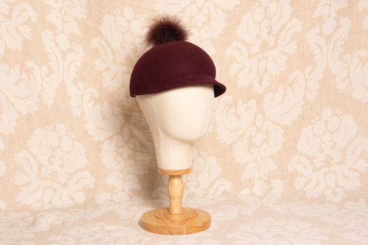 Gorra lana burdeos (pompón quita y pon)