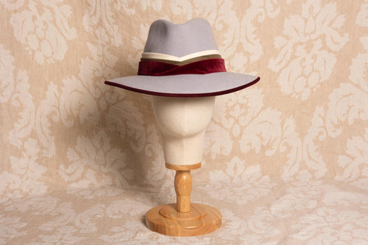 SOMBRERO GRIS/BURDEOS