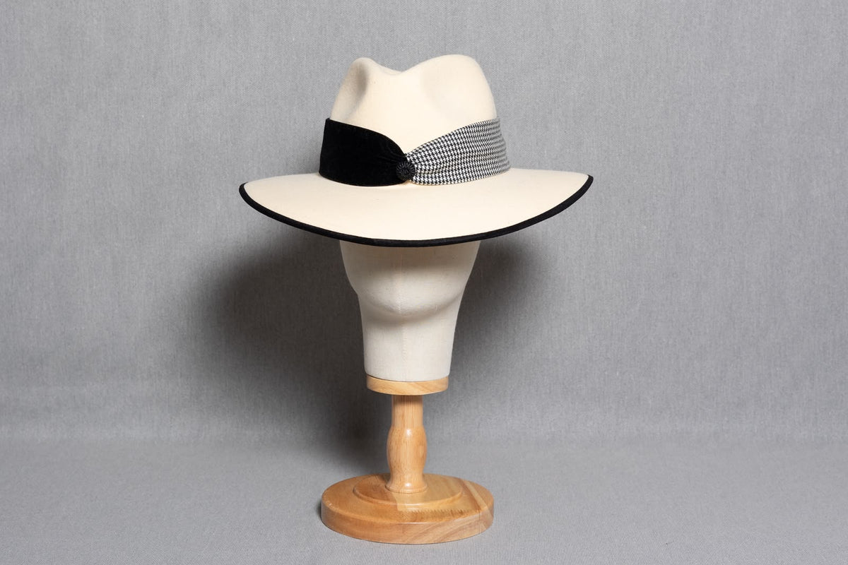 Fedora bicolor negro / pata de gallo