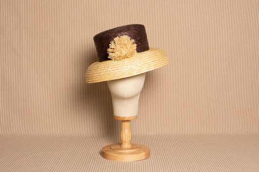 BUCKET paja COPA MARRÓN (pompón)