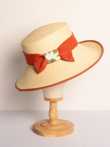 Comprar Sombrero de verano para mujer asimetrico Toquilla Terracota