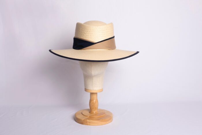 Sombrero Ovalado bicolor negro y camel Mujer verano
