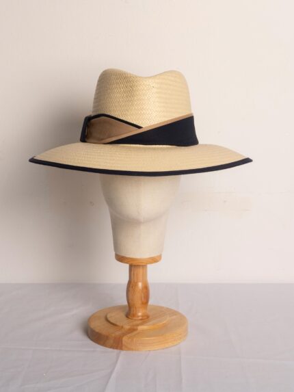 Sombrero Yute Bicolor Negro y Camel