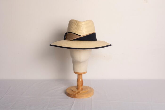 Sombrero Yute Bicolor Negro y Camel
