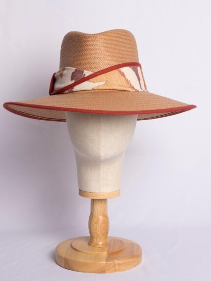 Sombrero Yute Camel Ikat personalizado mujer verano