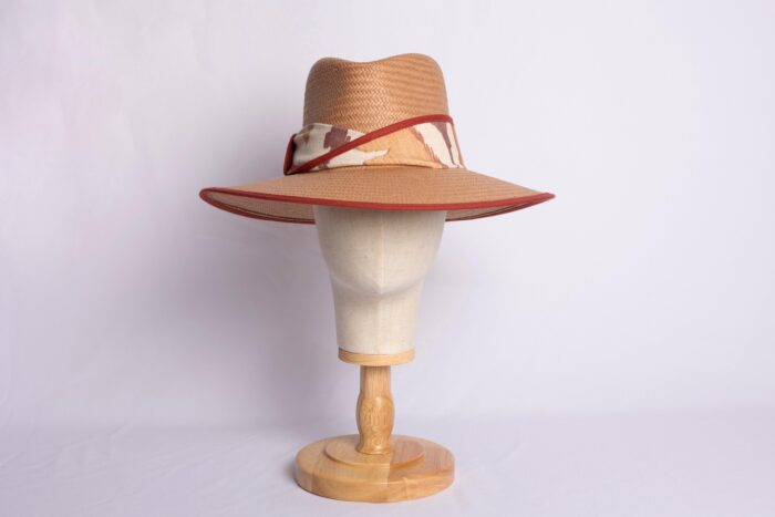 Sombrero Yute Camel Ikat personalizado mujer verano