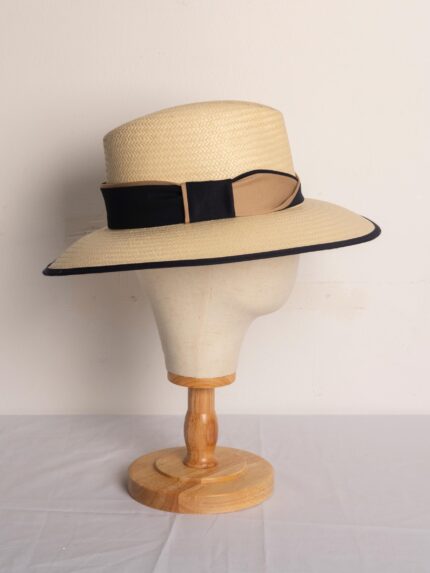 Sombrero Yute Bicolor Negro y Camel para mujer verano