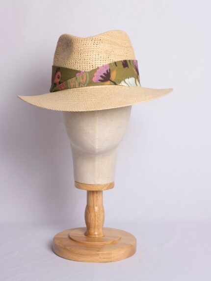 Sombrero mujer verano borsalino paja pajaros