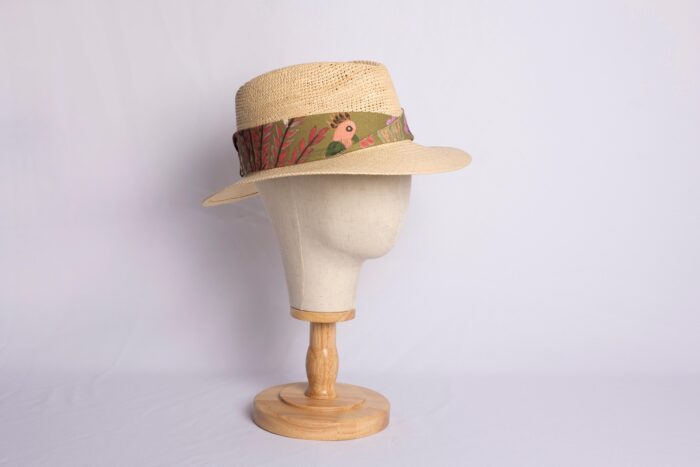 Sombrero personalizado a medida de mujer verano borsalino paja pajaros