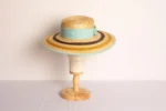 Canotier Azul Marrón de Paja verano