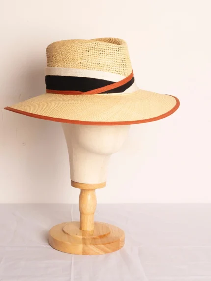 Sombrero de paja tricolor ala 9