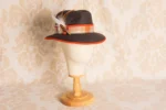 Sombrero Borsalino topo y terracota – plumas